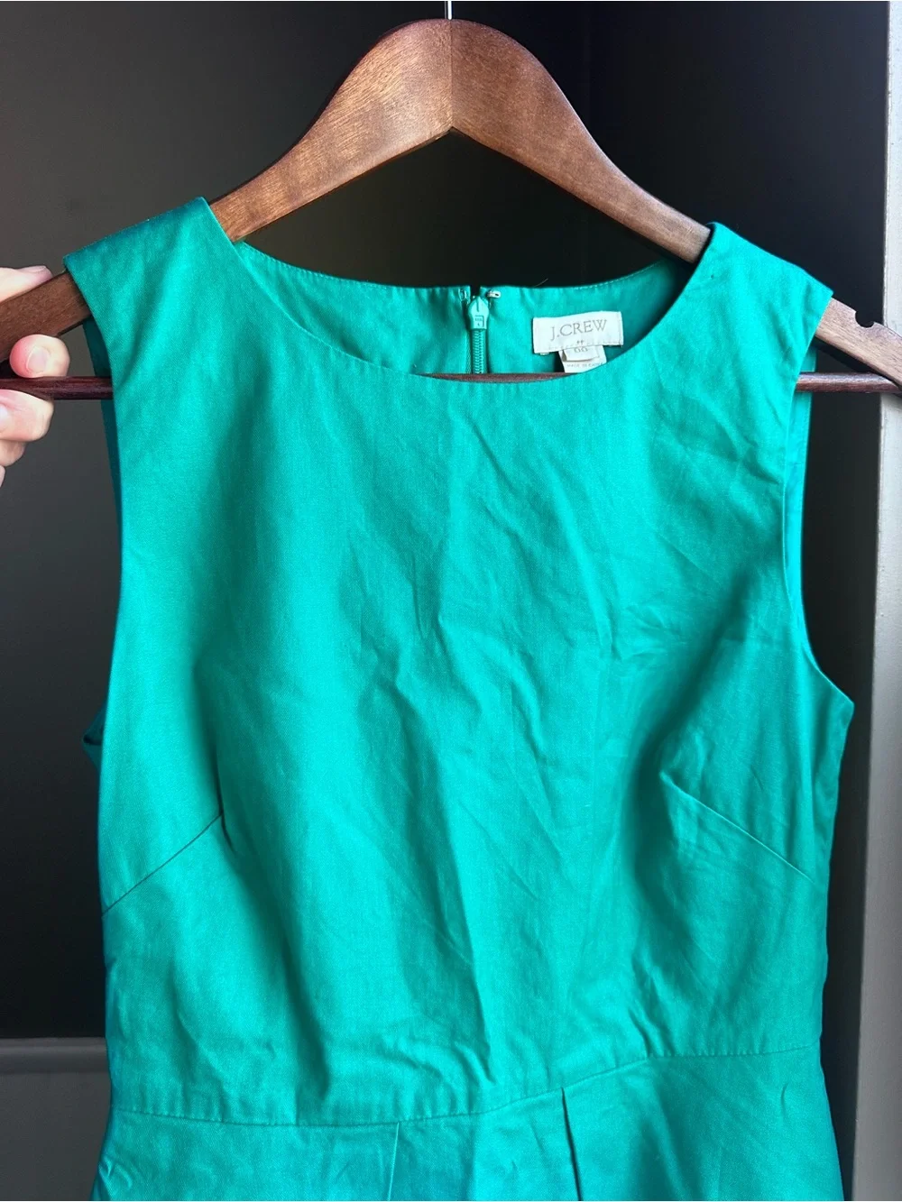 J.Crew Structured Sleeveless Peplum Midi Dress- Green - Size 00